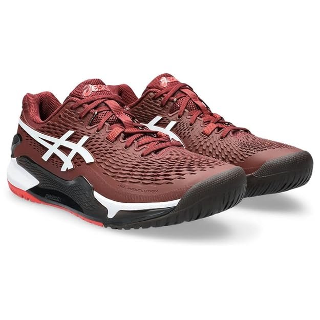 Asics Gel Resolution 9 Tennis Shoes -  (ANTIQUE RED/WHITE)