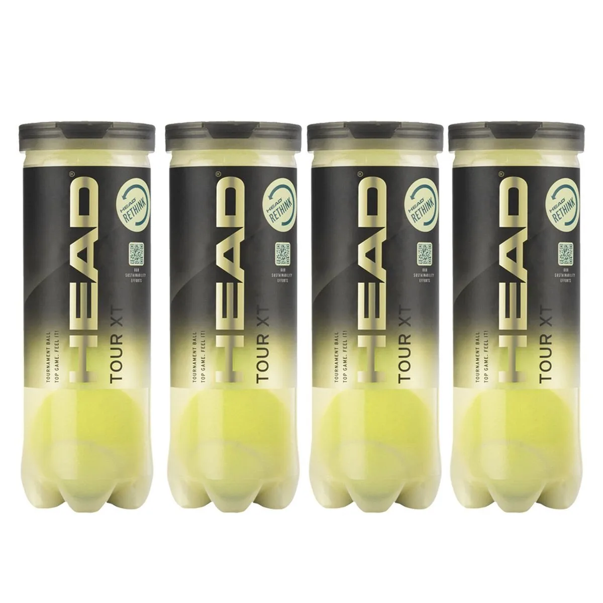 Head Tour XT Tennis Balls 4 cans