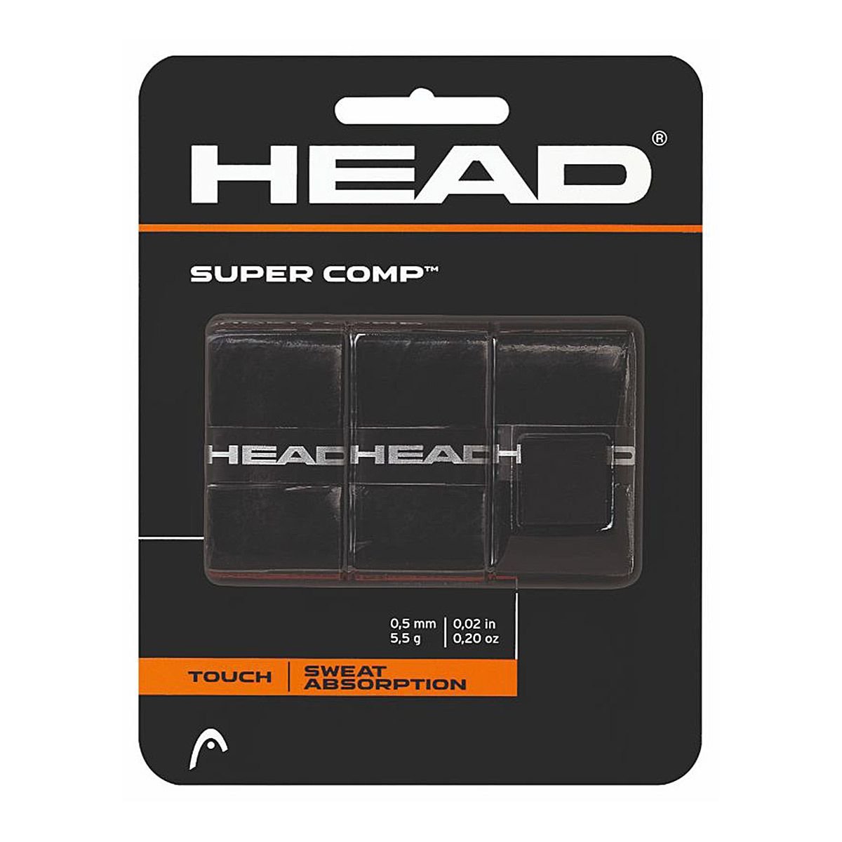 HEAD SUPER COMP OVER GRIP BLACK set of 3