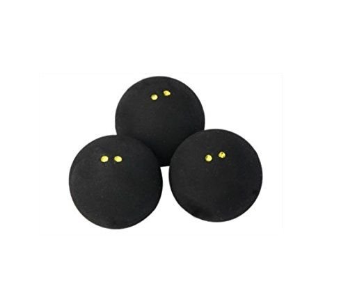 Dunlop Competition Yellow Double Dot Squash Ball - Set of 3