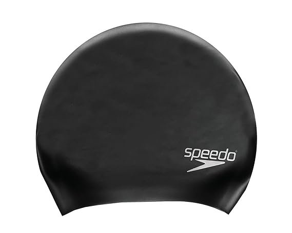 Speedo Women's Long Hair Swim Caps -BLACK