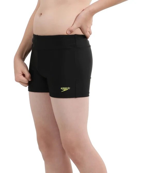 Speedo Essential Houston Aquashort, Junior Boy, Black/Lemon Drizzle