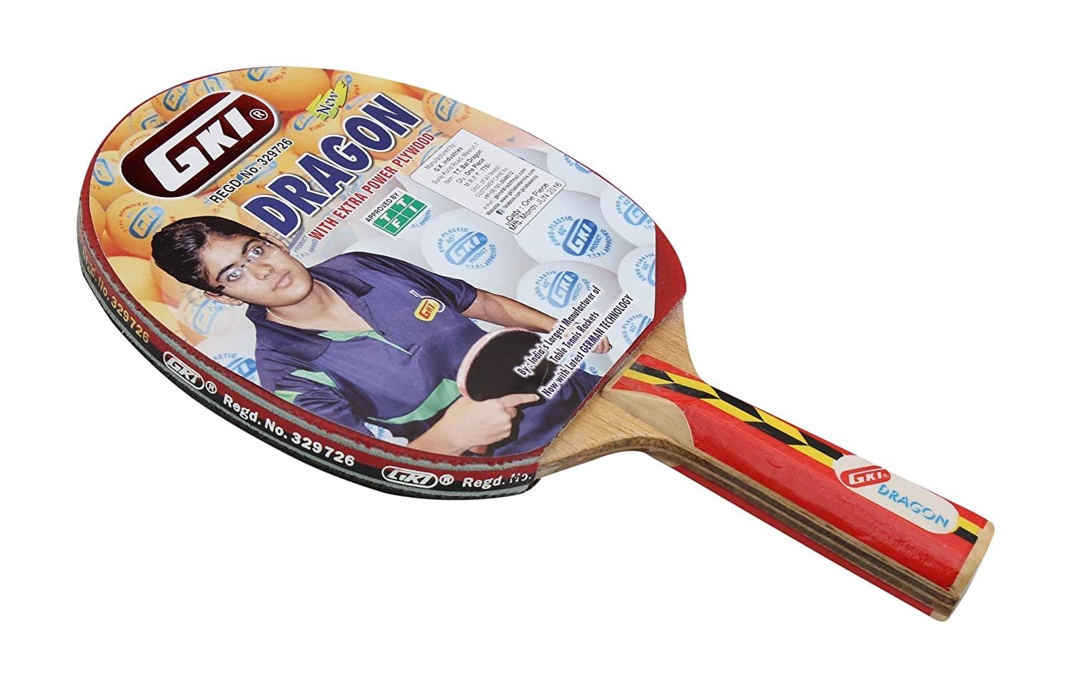GKI DRAGON Table Tennis Bat - Sports Galaxy - Online Sports Store in India GKI DRAGON Table Tennis Bat